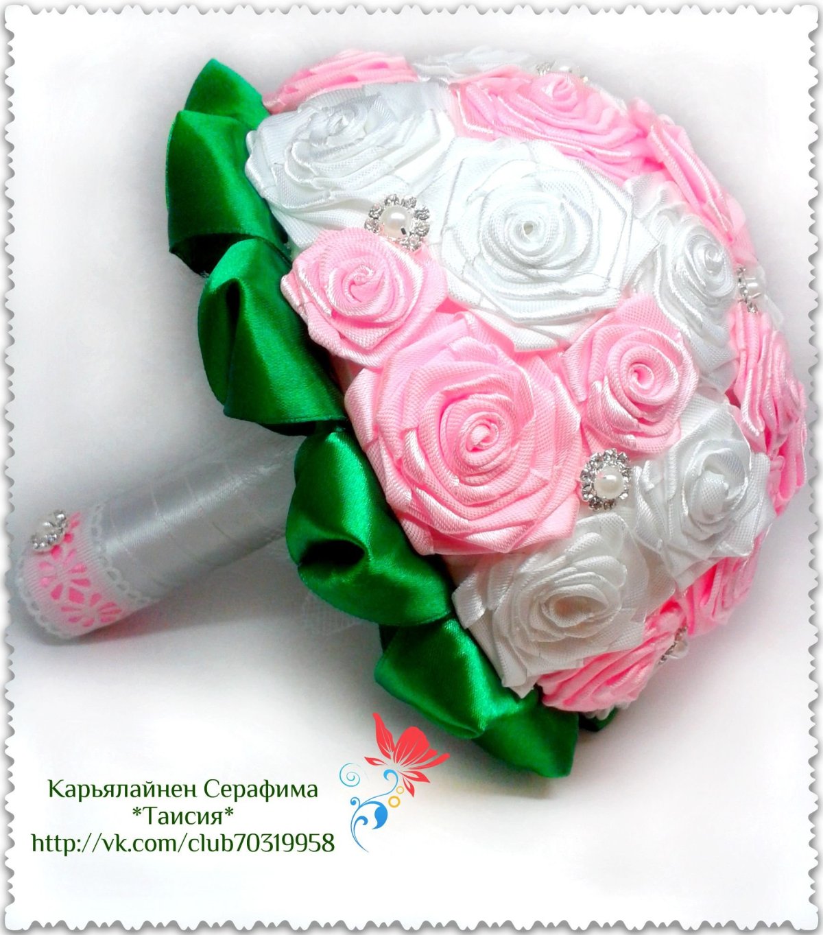 Букет роз канзаши