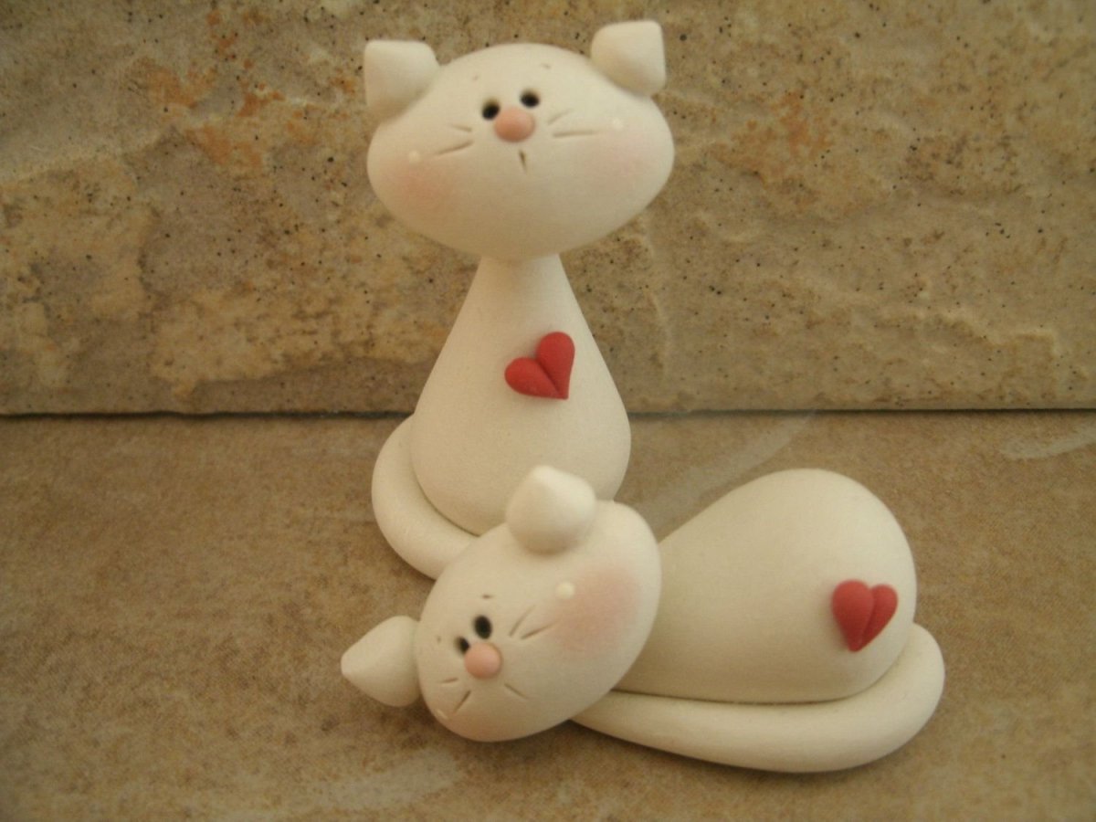 Котик из холодного фарфора