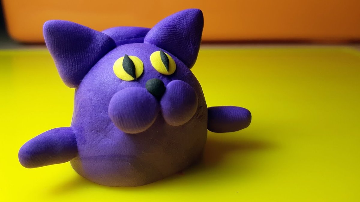 Котенок из пластилина