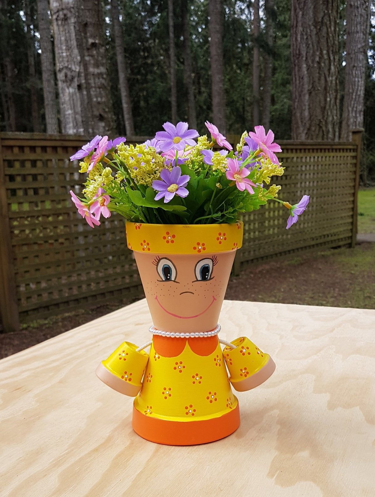 Человечки из цветочных горшков для сада