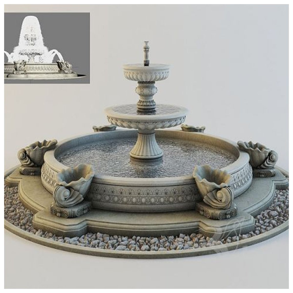 Фонтан 3d model архикад