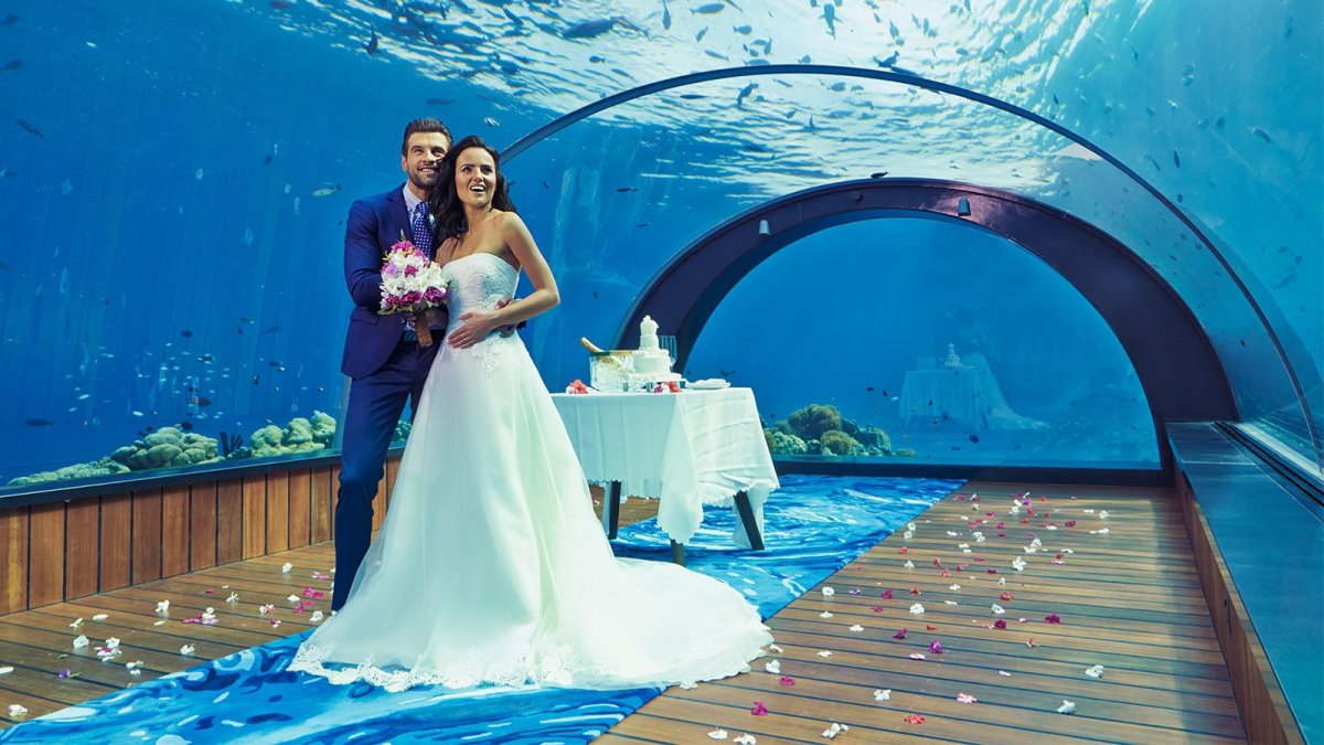 Ресторан 5.8 Undersea Restaurant в отеле Hurawalhi