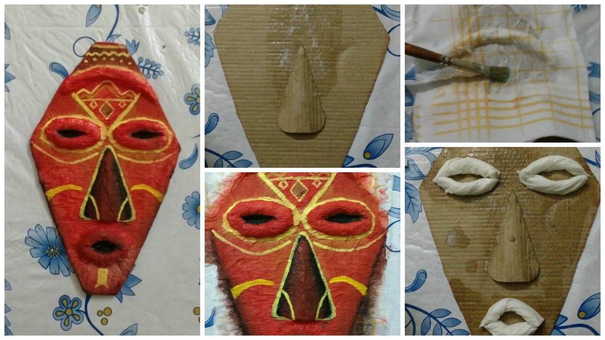 Африканские маски из картона