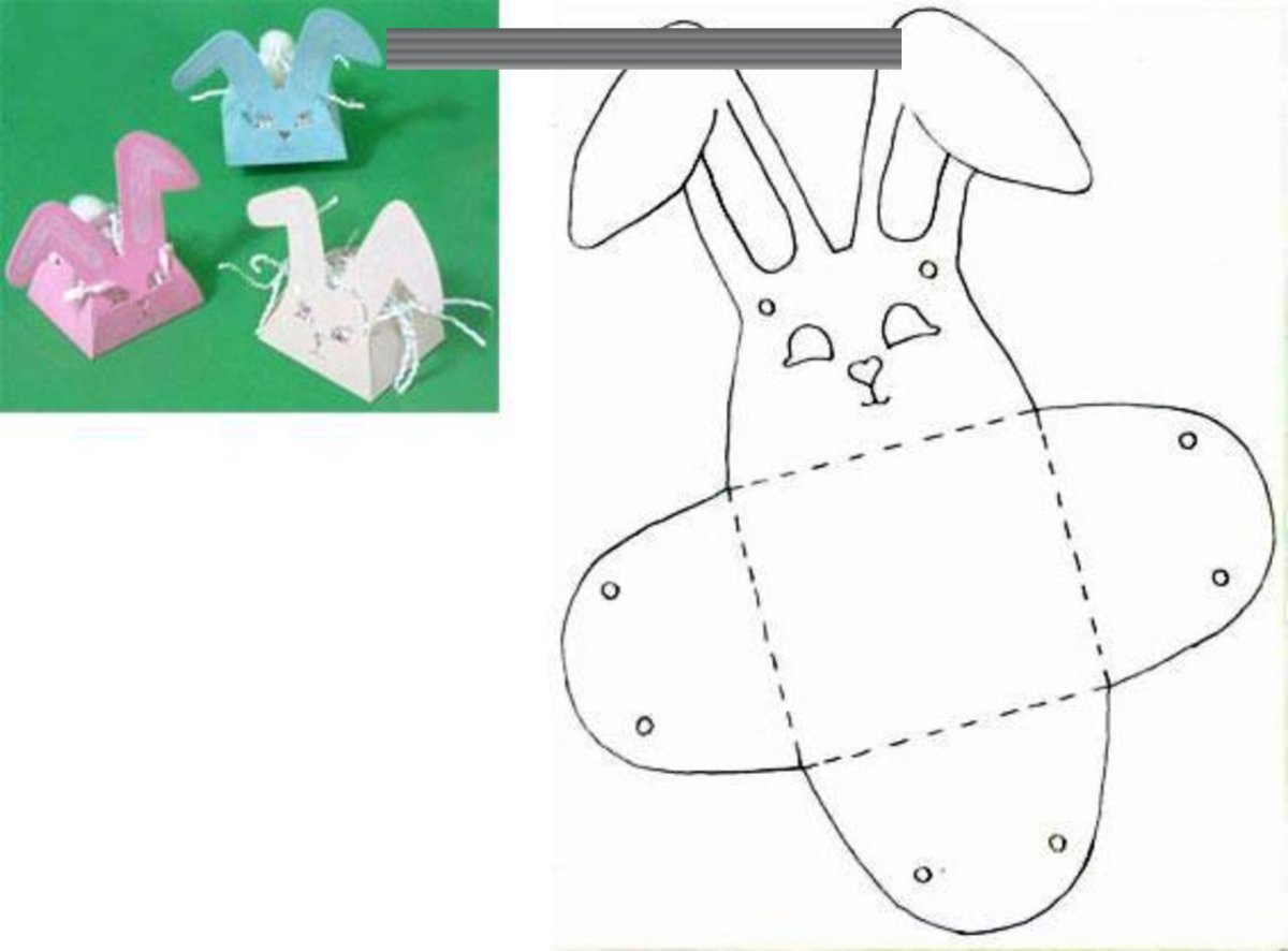 Трафарет коробочки для подарка зайчик