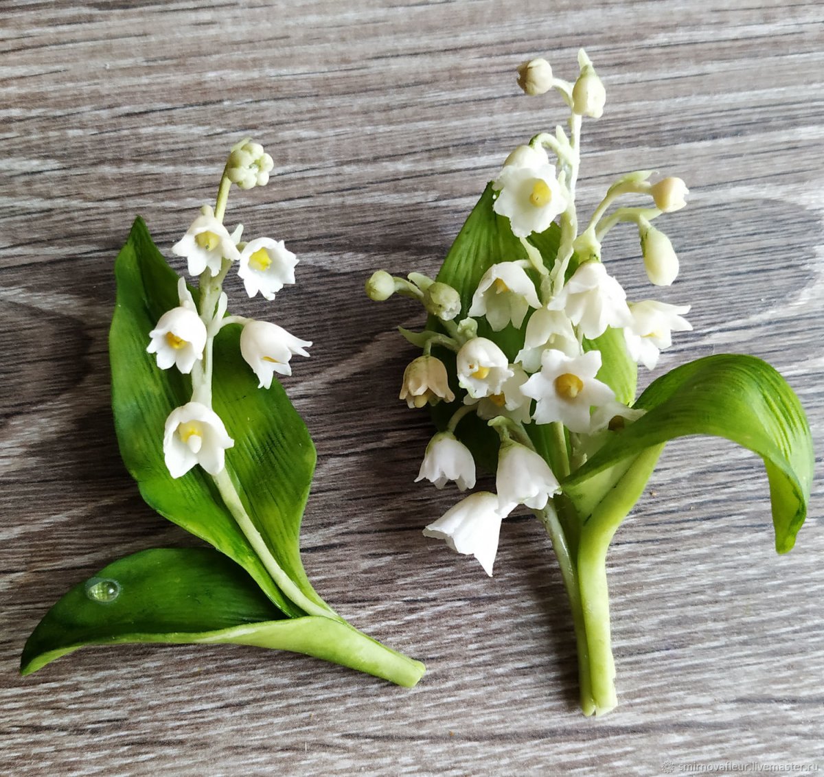 Ландыши из полимерной глины мастер