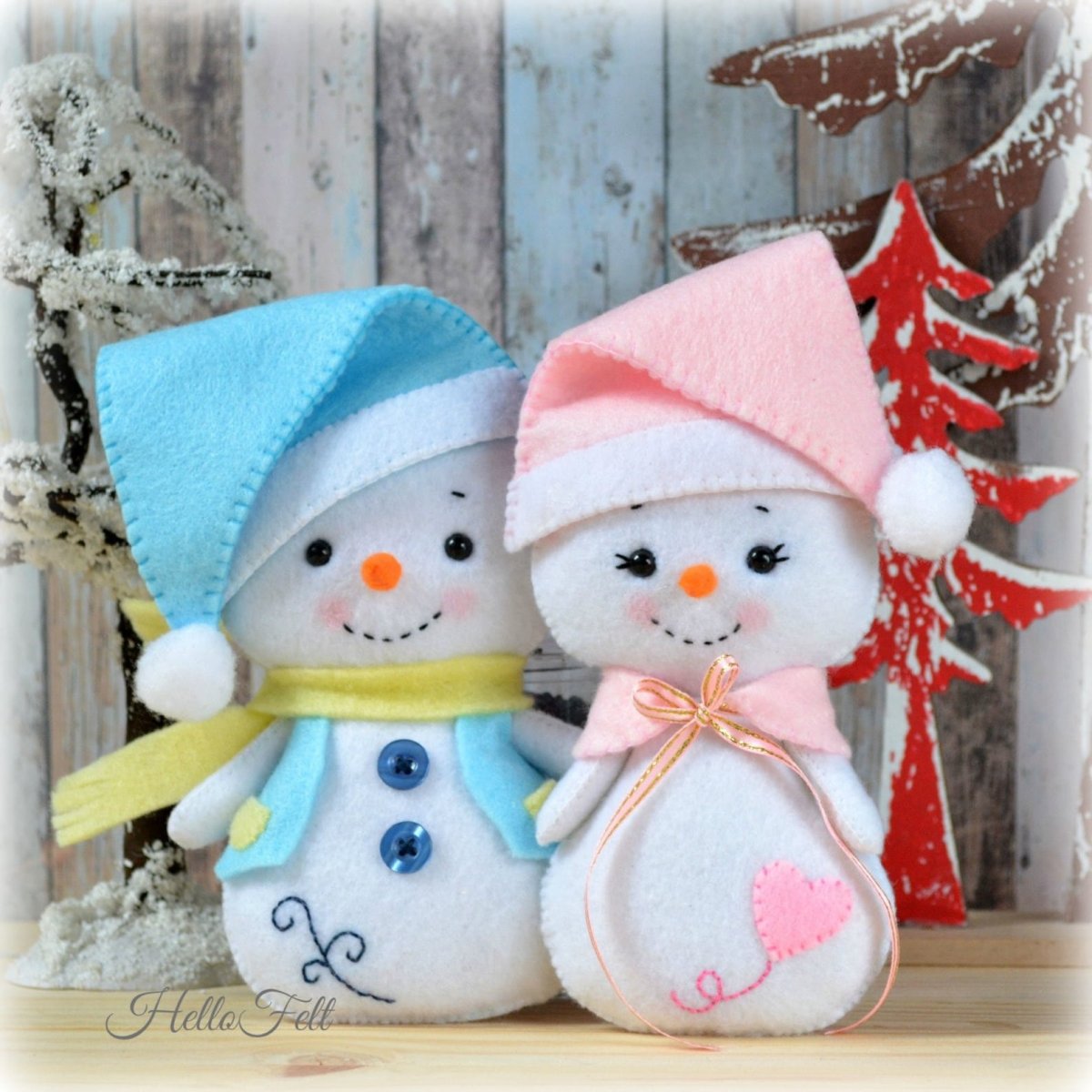 Игрушки из фетра Снеговик
