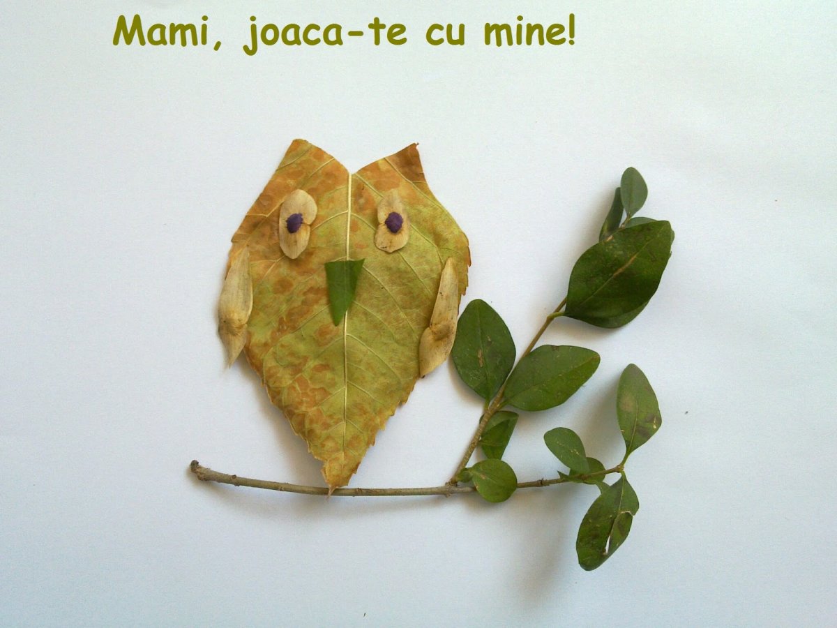 Поделки животных из листьев деревьев