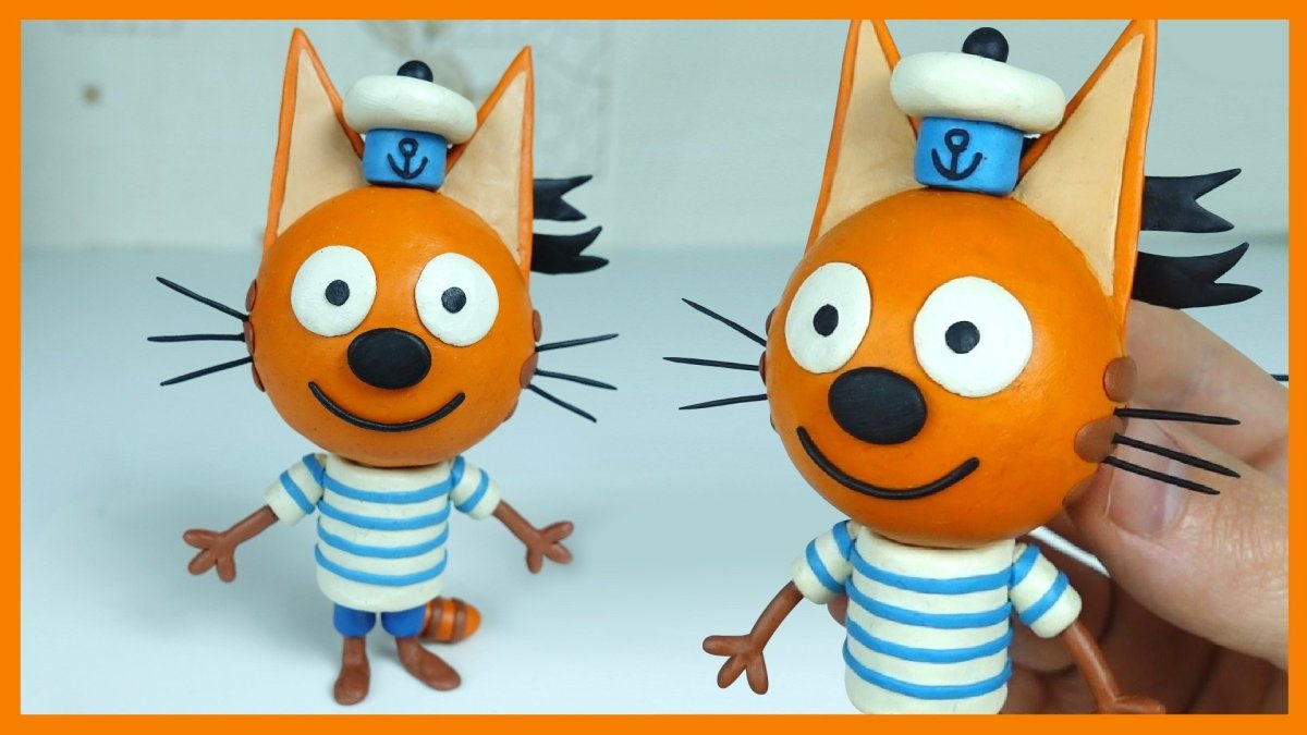 Коржик из пластилина три кота