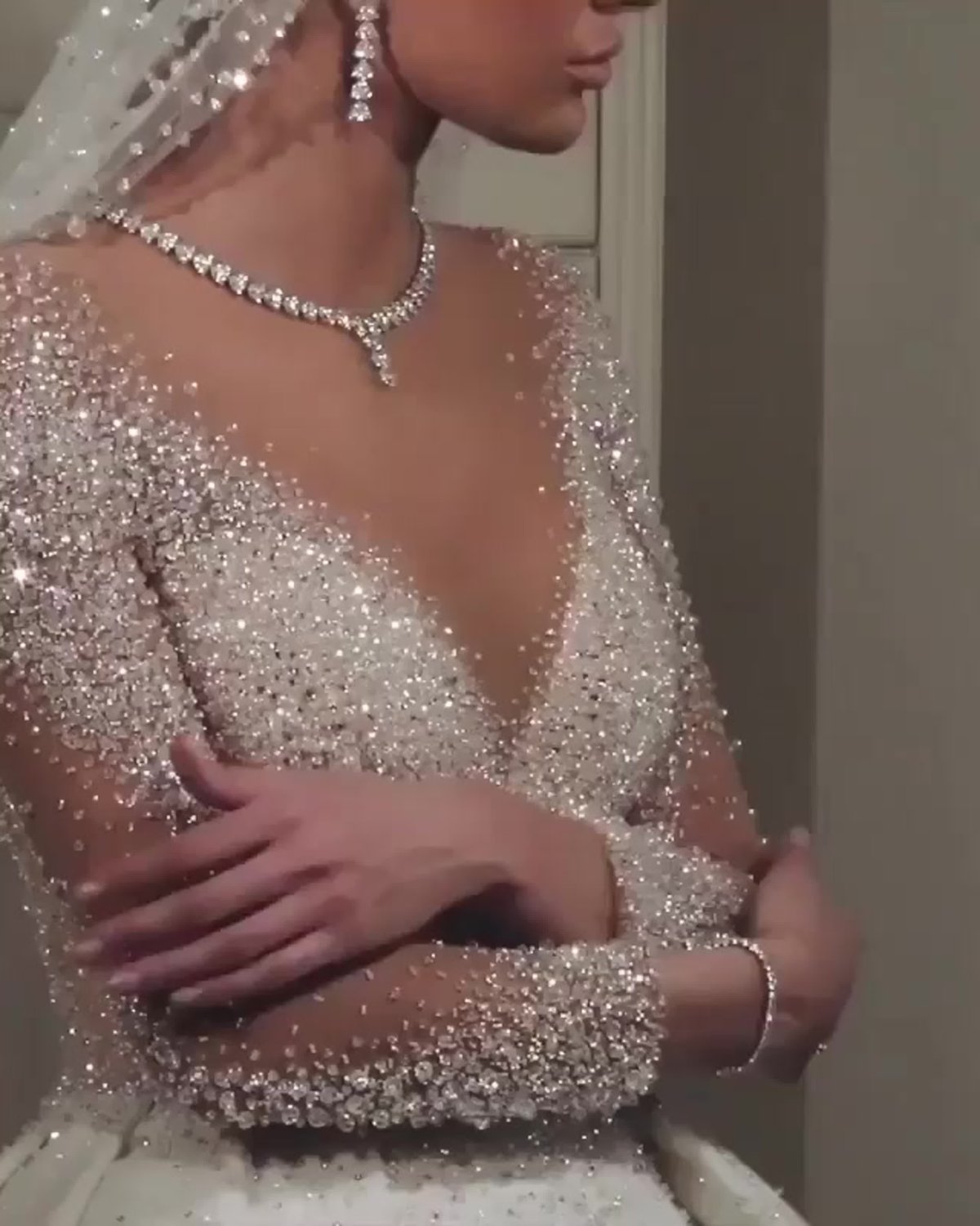 Свадебное платье с блестками