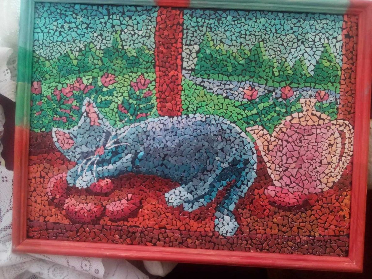 Фреска из яичной скорлупы