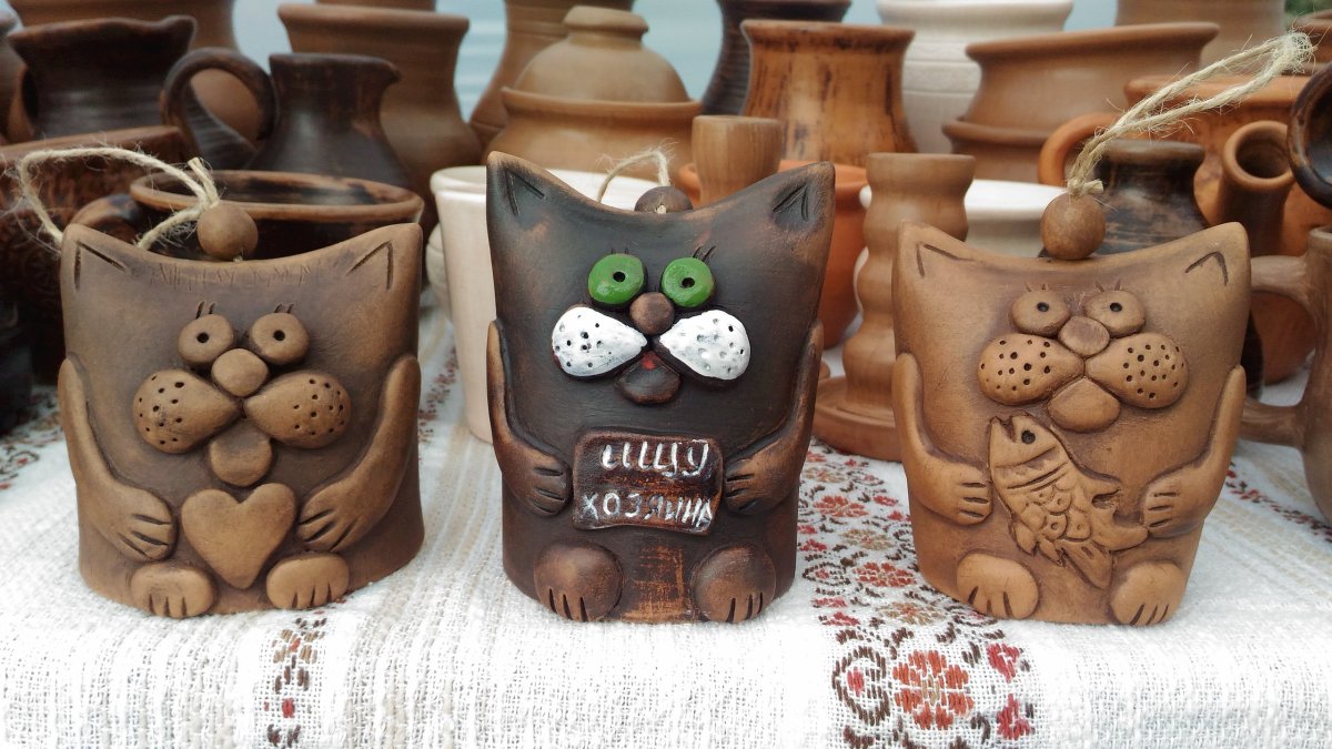 Котик из глины