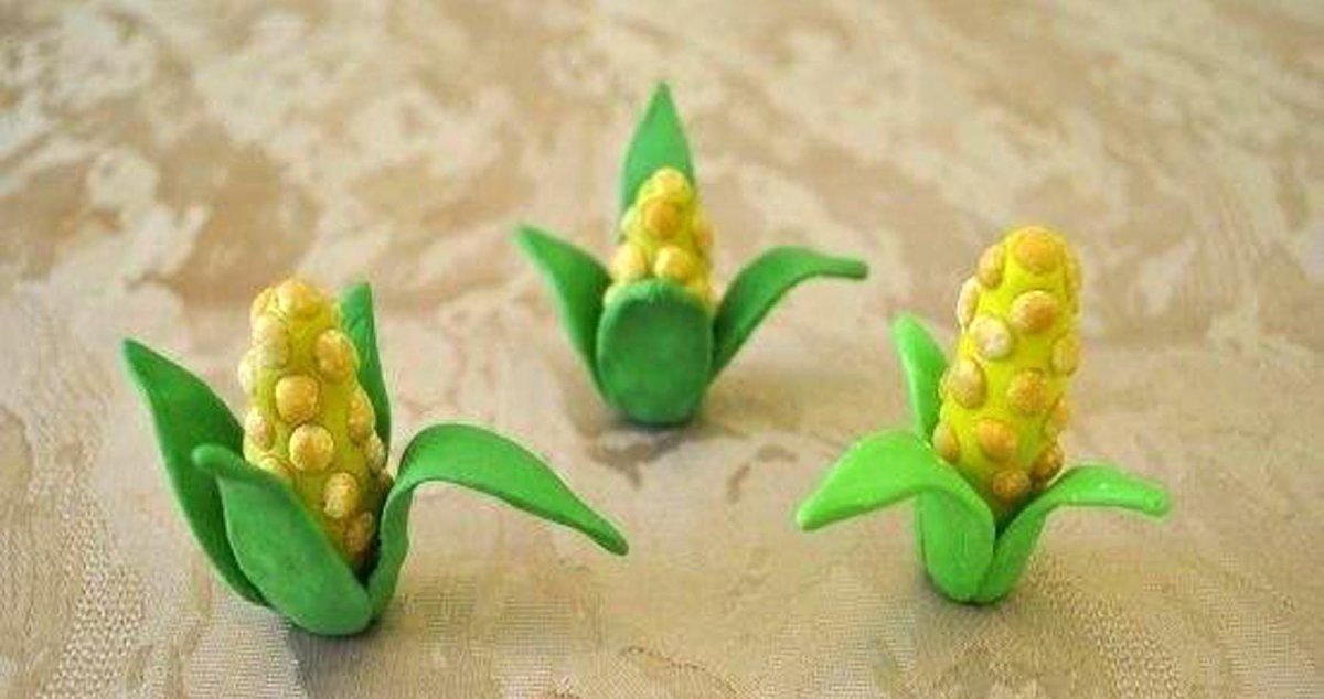 Кукуруза из пластилина для детей