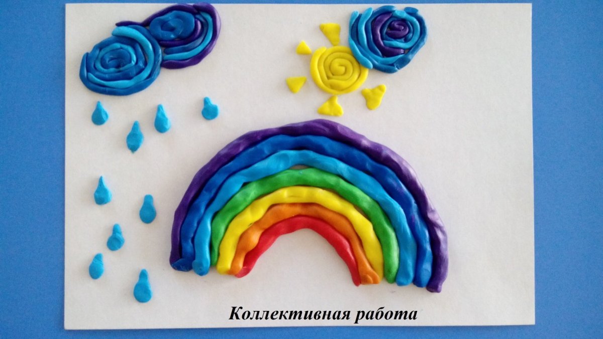 Радуга из пластилина для детей поделка