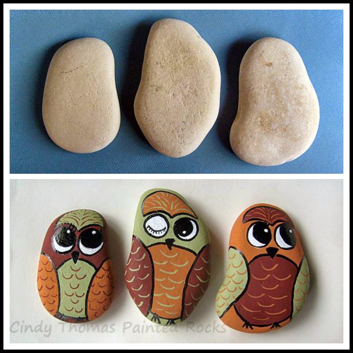 Сова из гальки