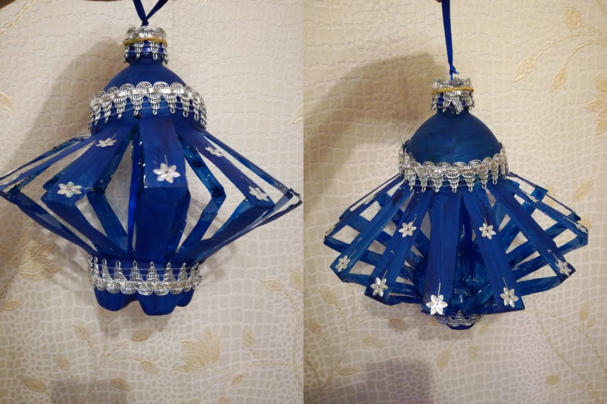 Елочные игрушки из пластиковых бутылок