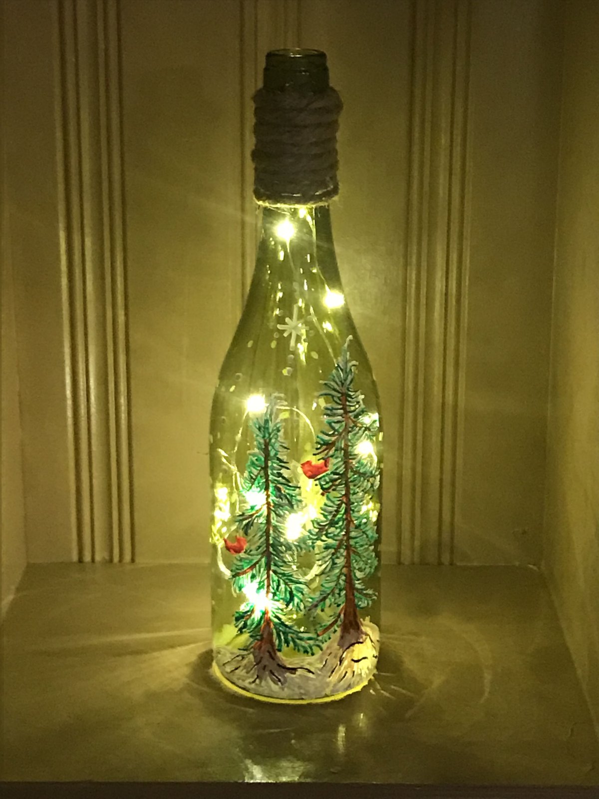 Новогодняя бутылка подсветка