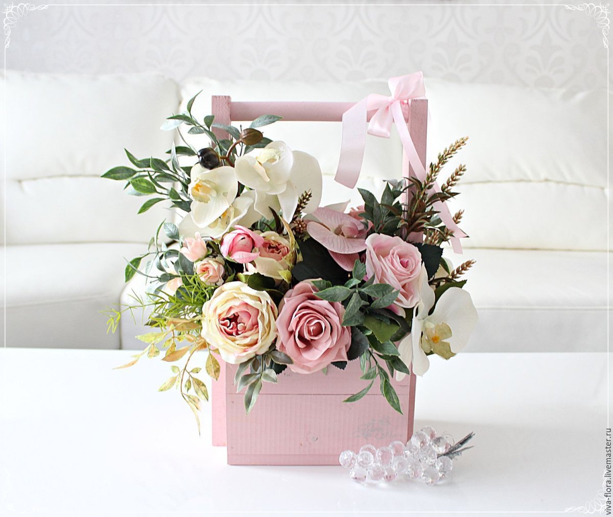 Ящик с цветами на свадьбу