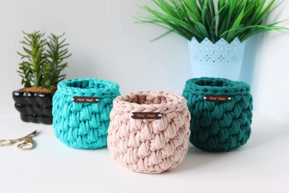 Корзинки из трикотажной пряжи