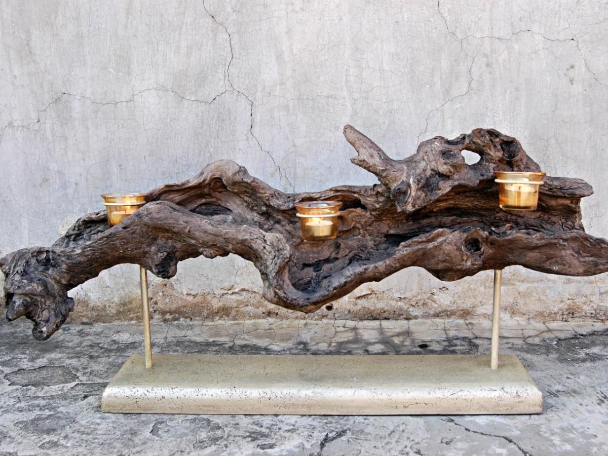 Подсвечник из коряги