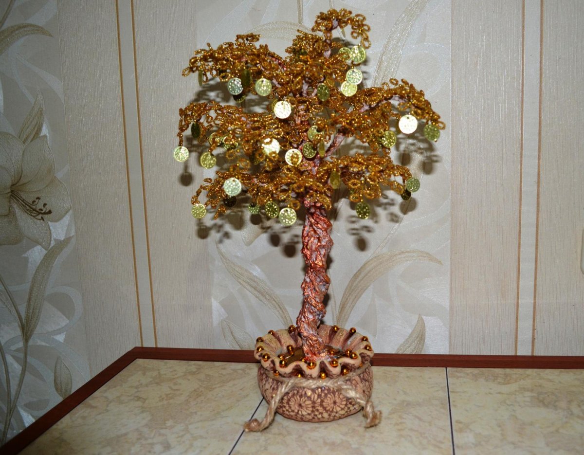 Монетное дерево из проволоки