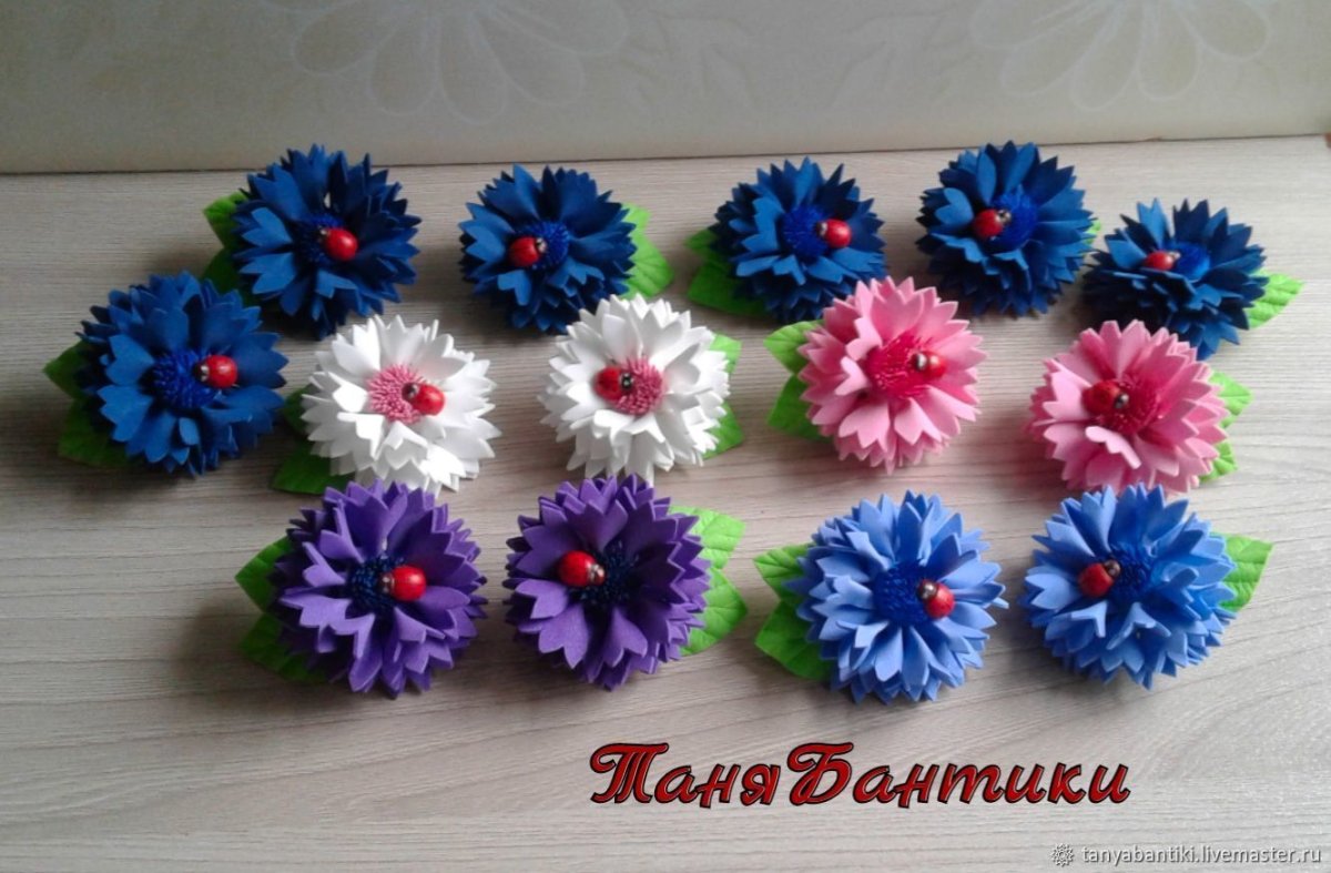 Заколка васильки