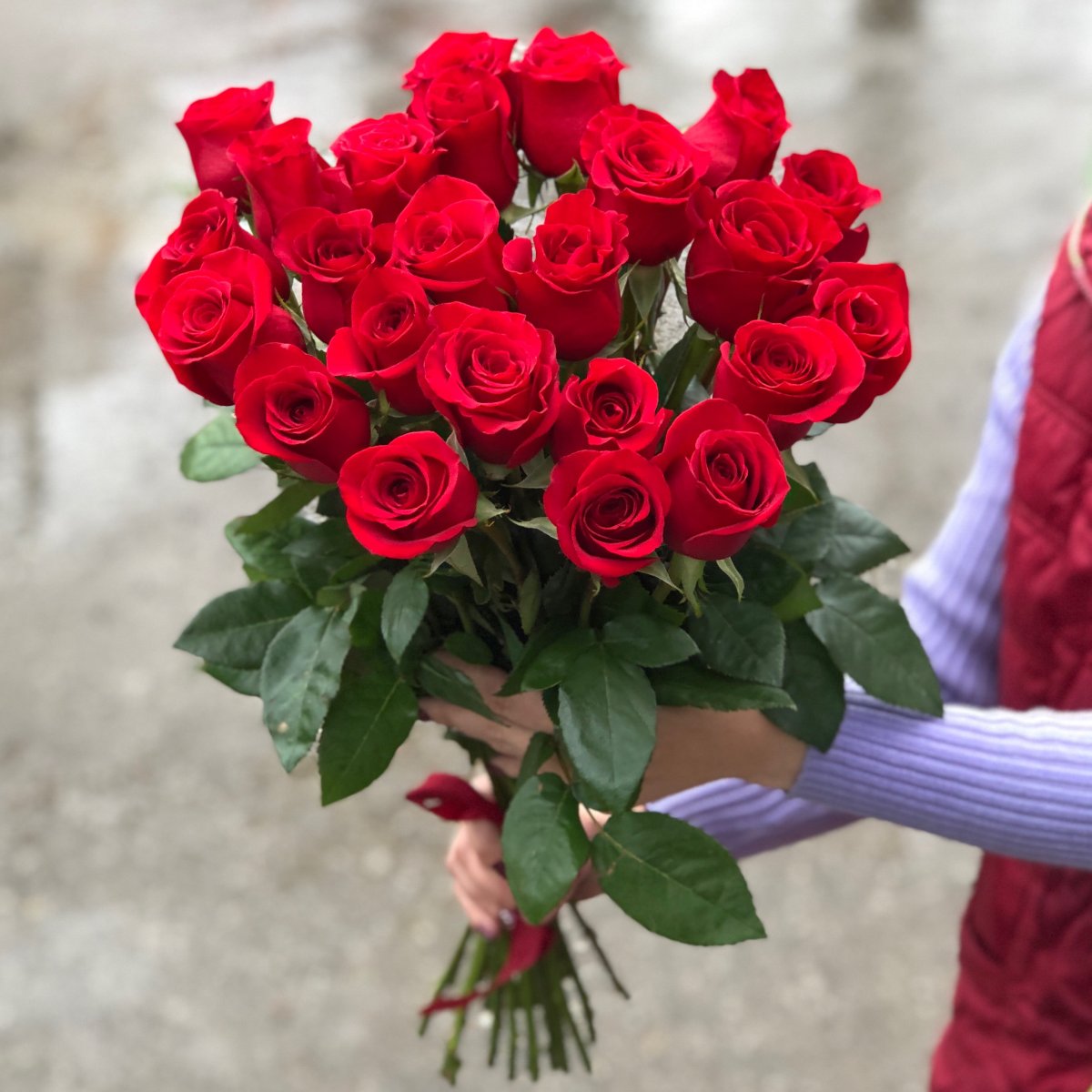 Флорико 25 красных роз, 60 см