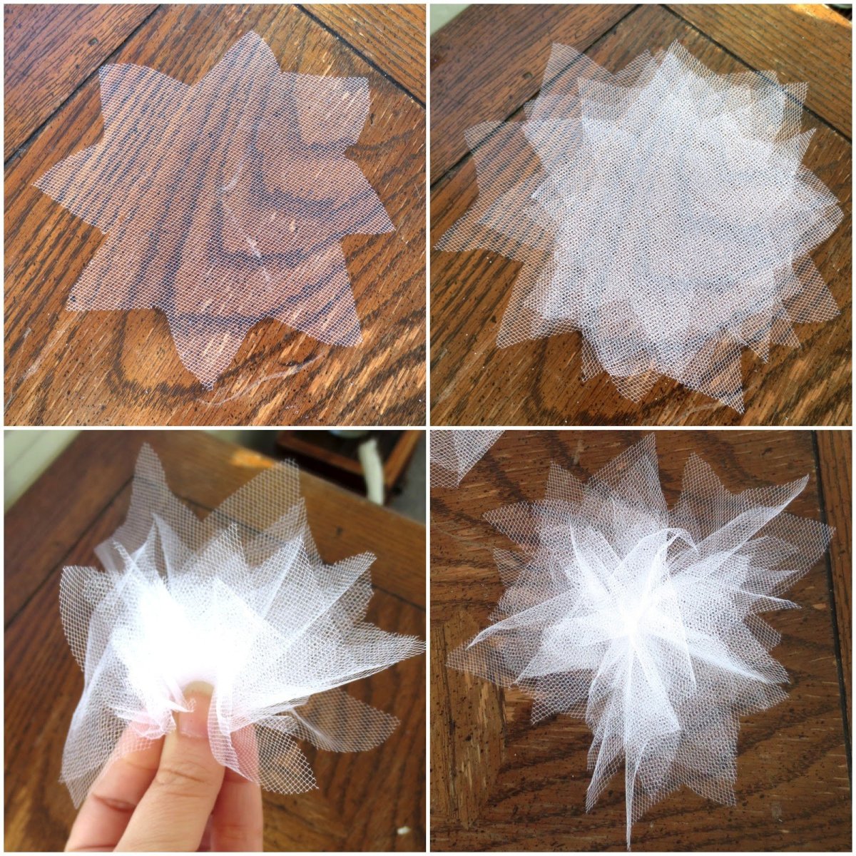 Снежинки из органзы