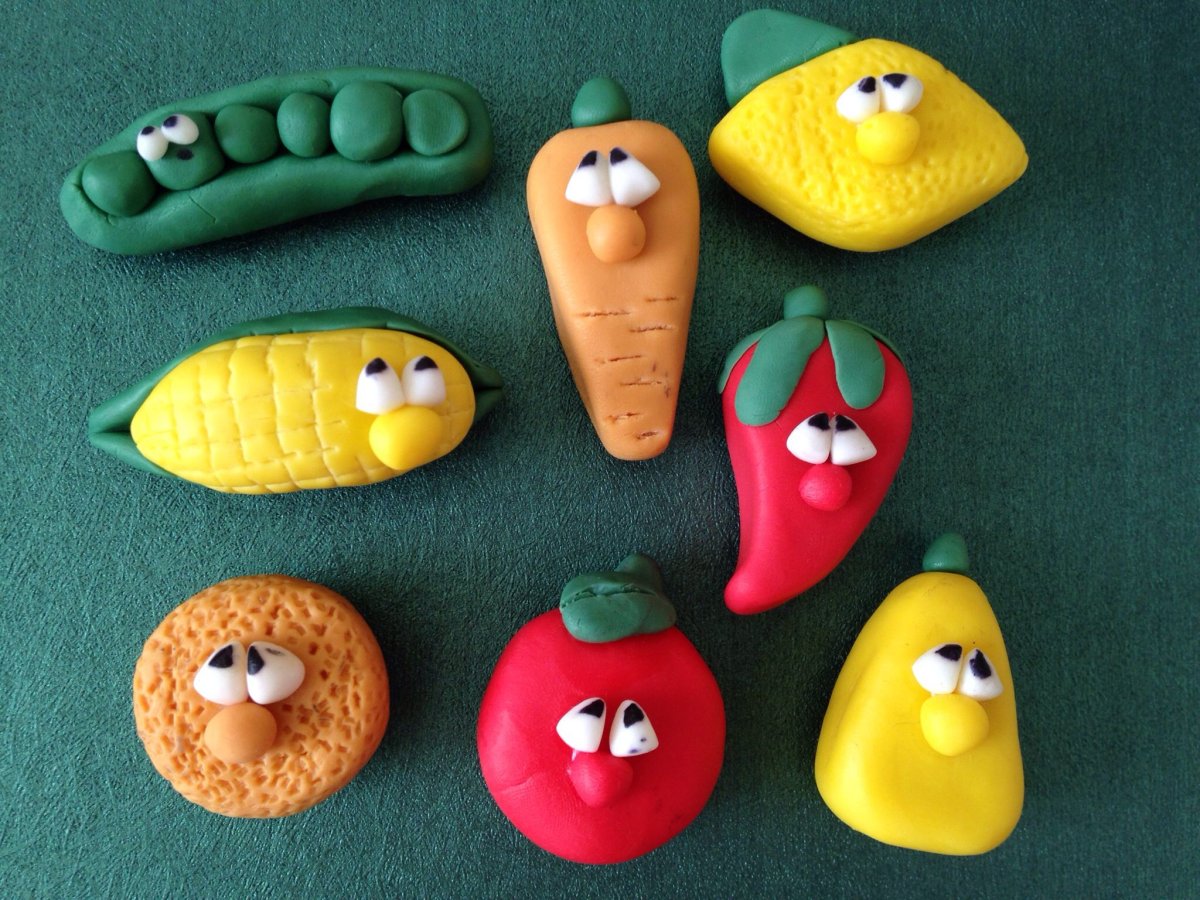 Продукты из пластилина для детей