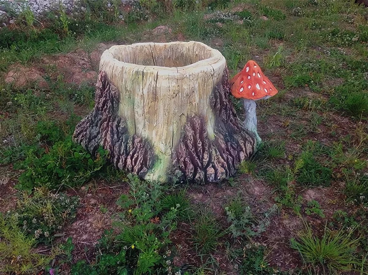 Пенек из бетона
