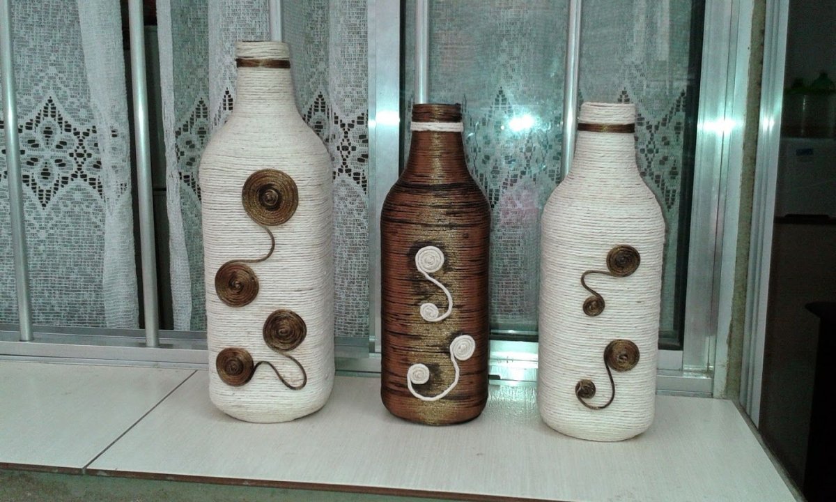 Бутылки от физраствора декорирование