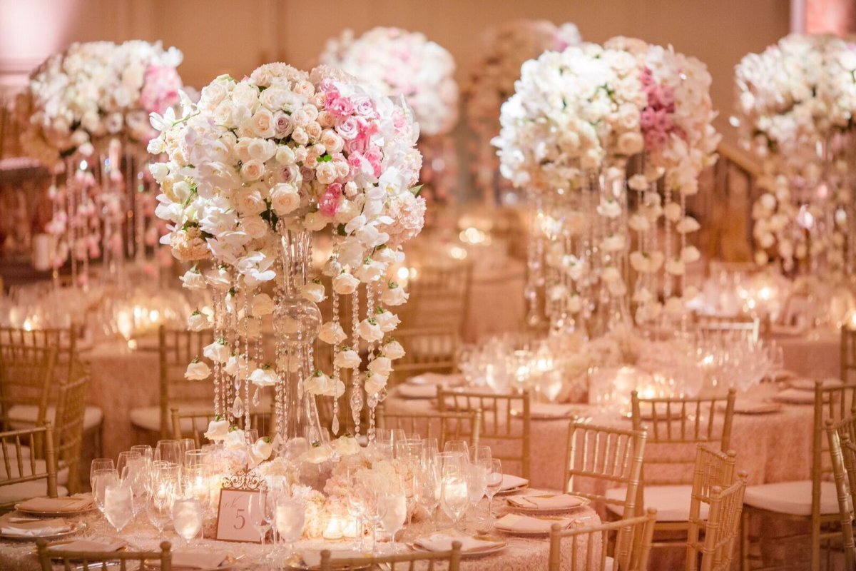 Pink and White Floral Centerpieces