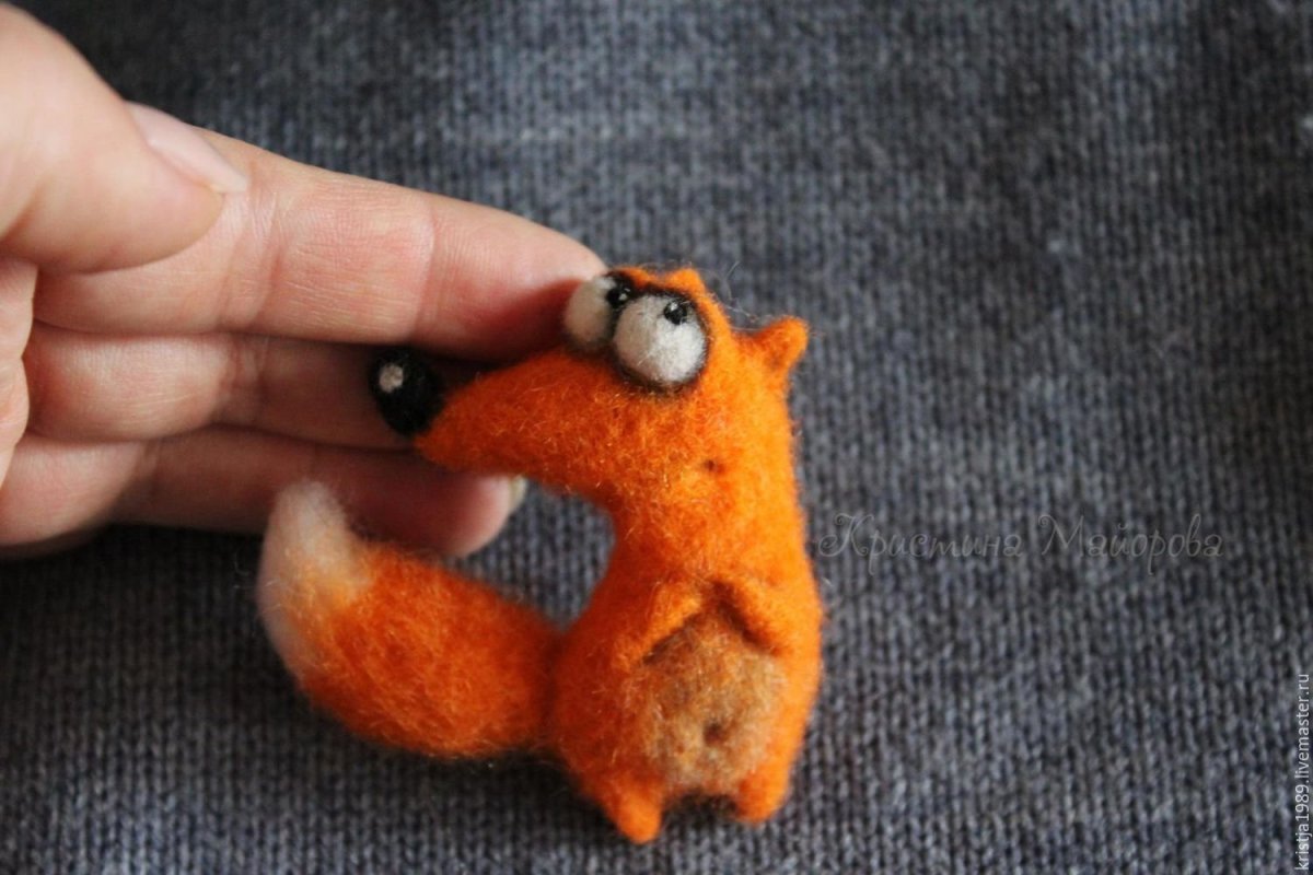 Валяные игрушки из шерсти брошки