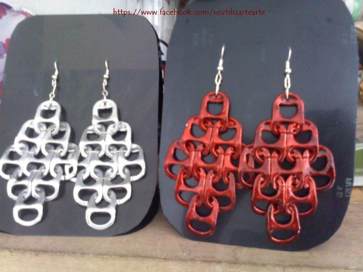 Серьги из пивных открывашек