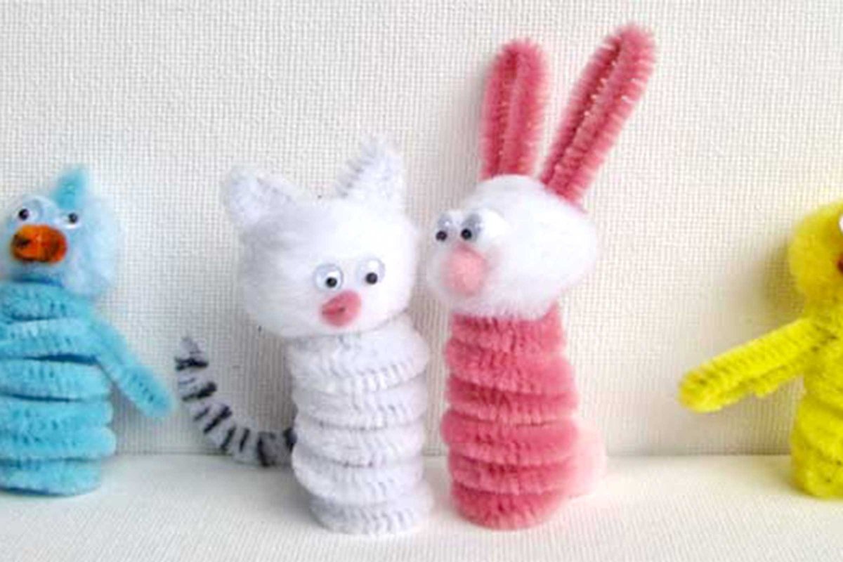 Игрушки из мохнатой проволоки