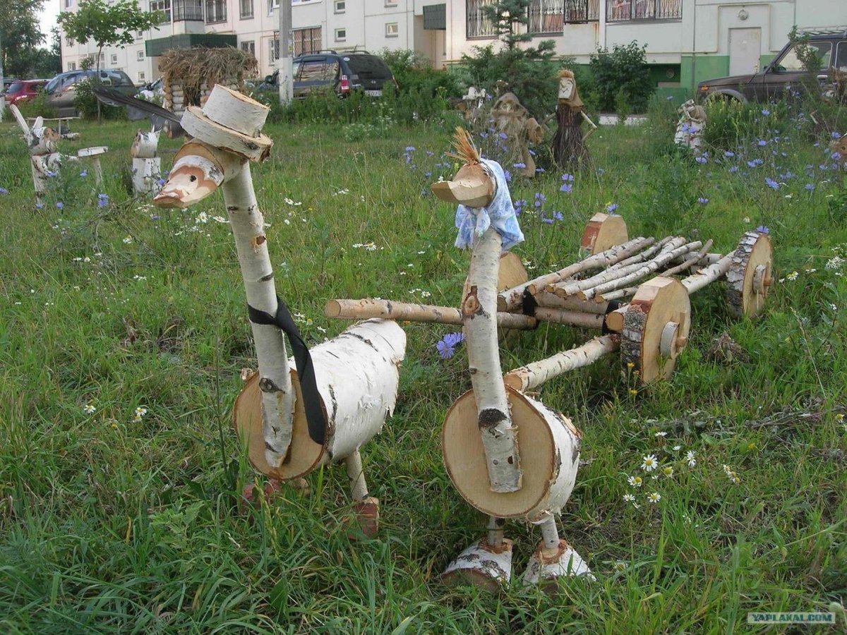 Садовой скульптура из Чурбаков