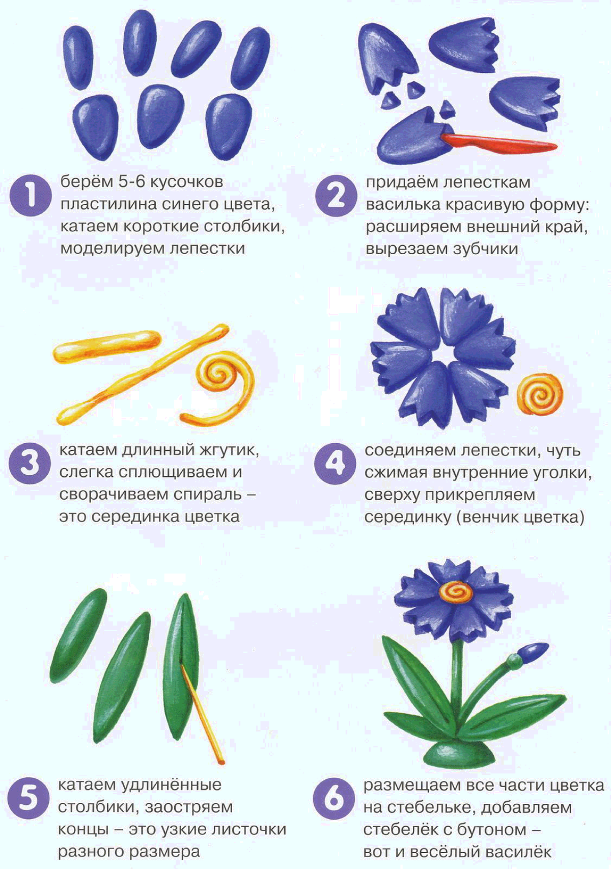 Схемы лепки из пластилина для детей 5-6