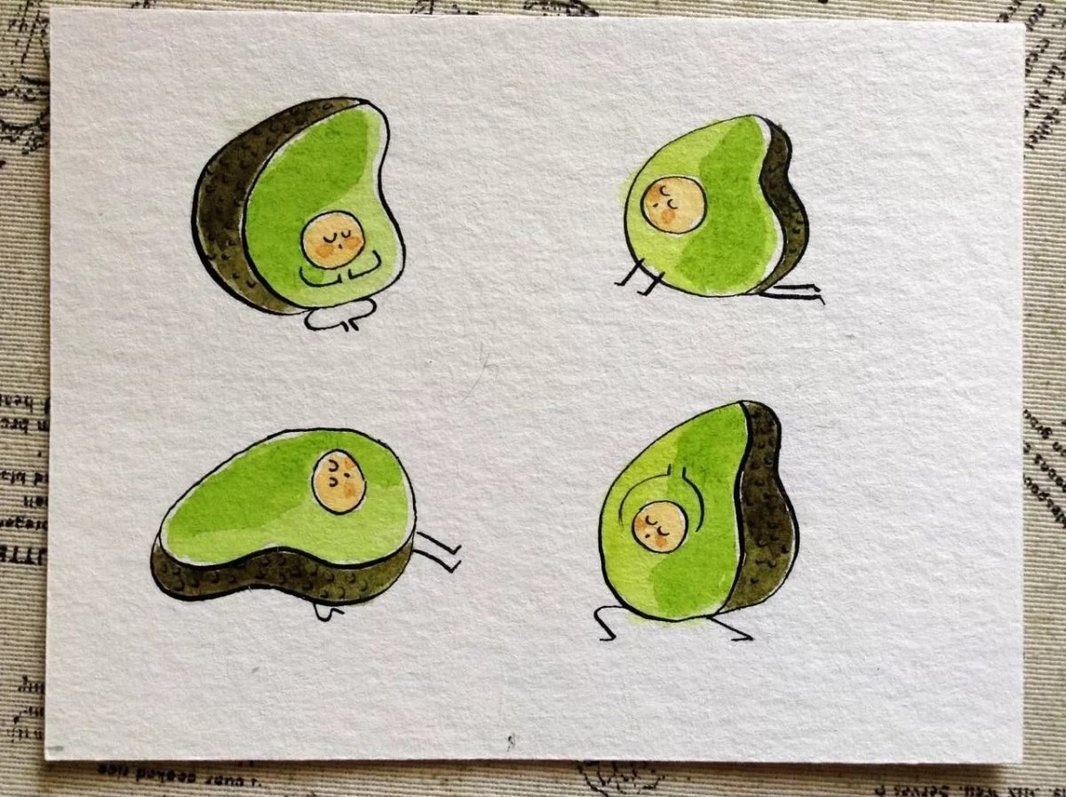 Маленькие рисунки авокадо