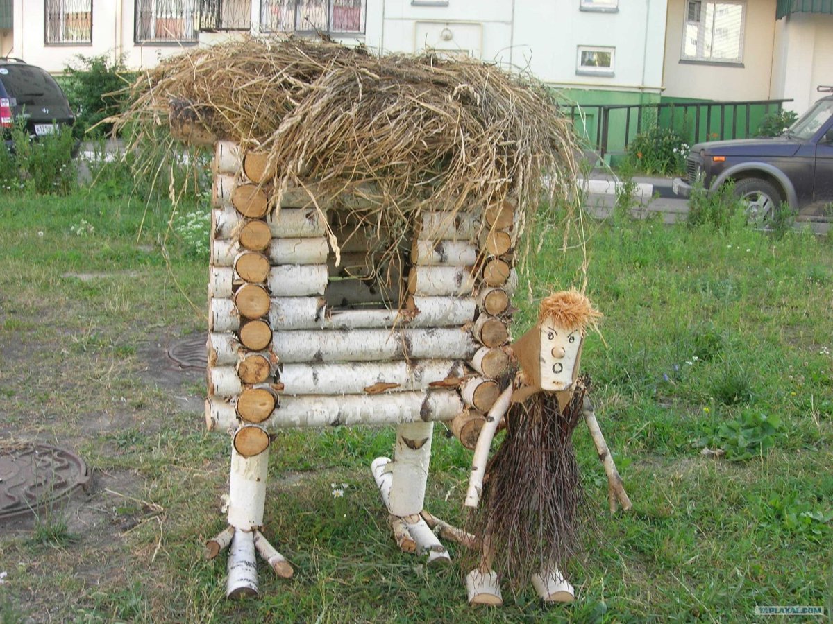 Украшения для сада из березовых поленьев