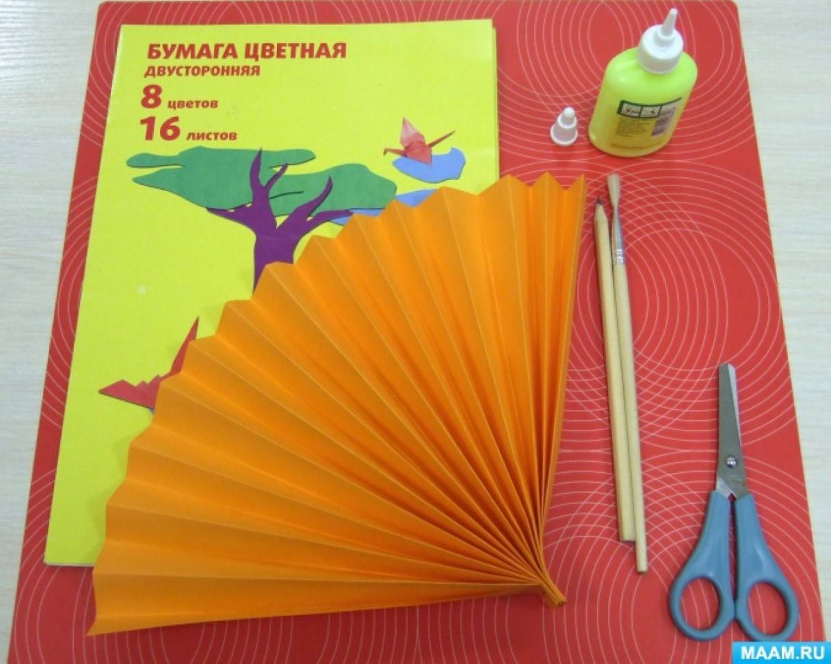 Веер из бумаги для детей