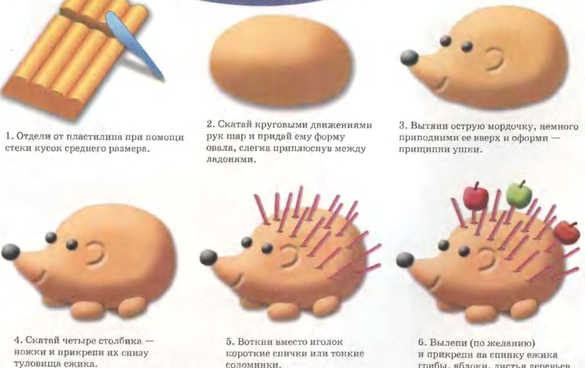 Схемы для лепки из пластилина для детей 3-4 лет пошагово