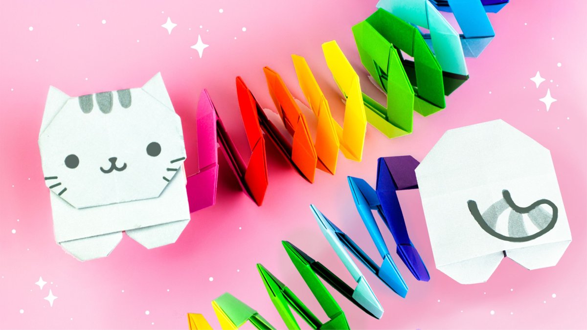 Оригами игрушка для кота