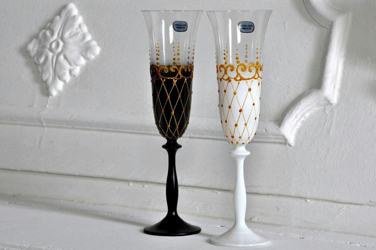 Стаканы Bohemian Glass hand made с объемным солнцем