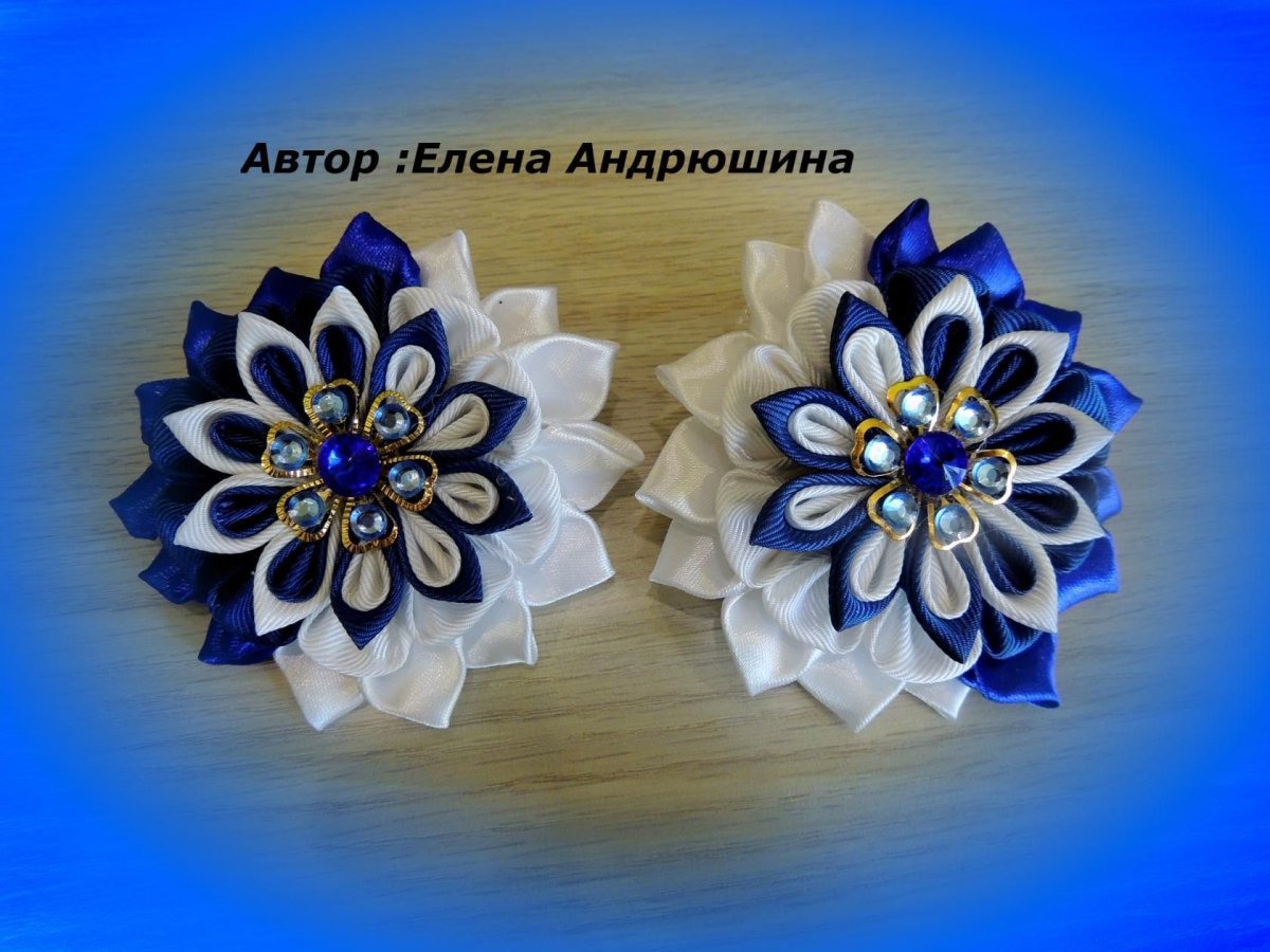 Бант многослойный канзаши