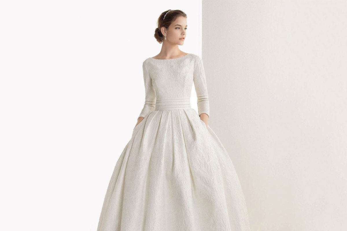 Скромные свадебные платья с длинным рукавом