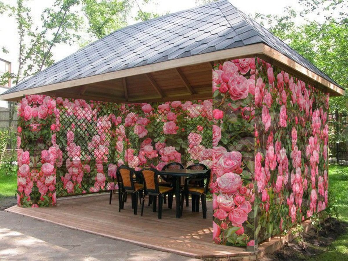 Фотосетка для беседки