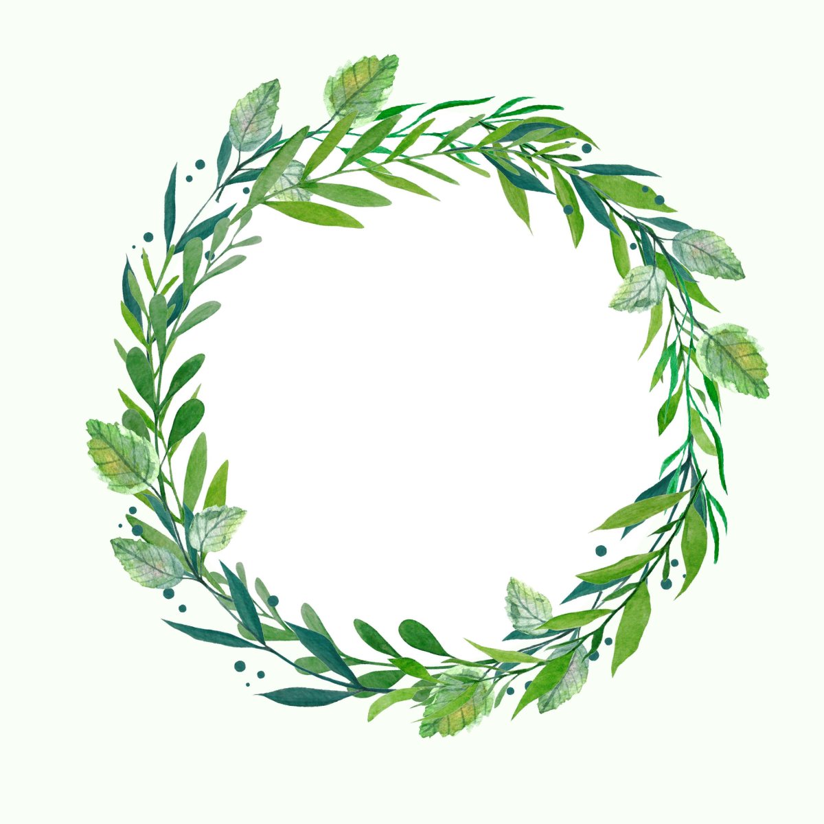 Круглая рамка из зелени