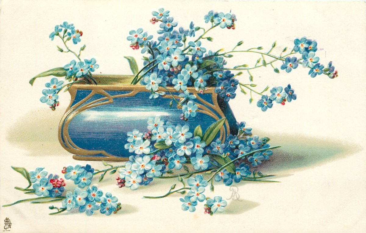 Синие цветы для декупажа