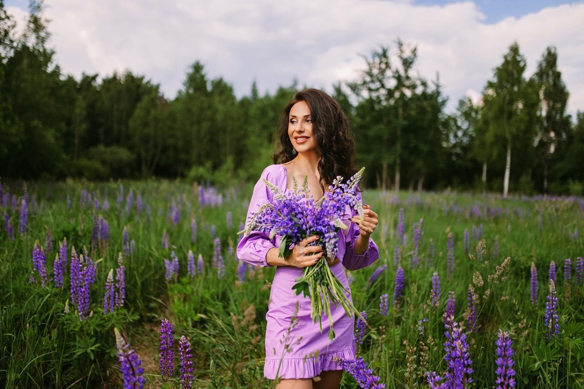 Люпиновое поле в Коломенском