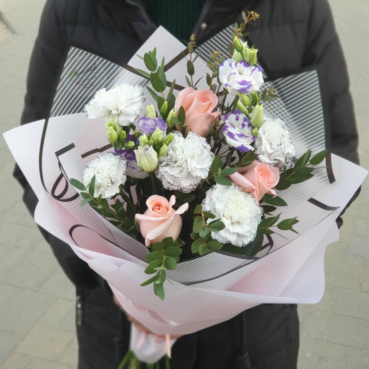 Букет Диантус роза эустома