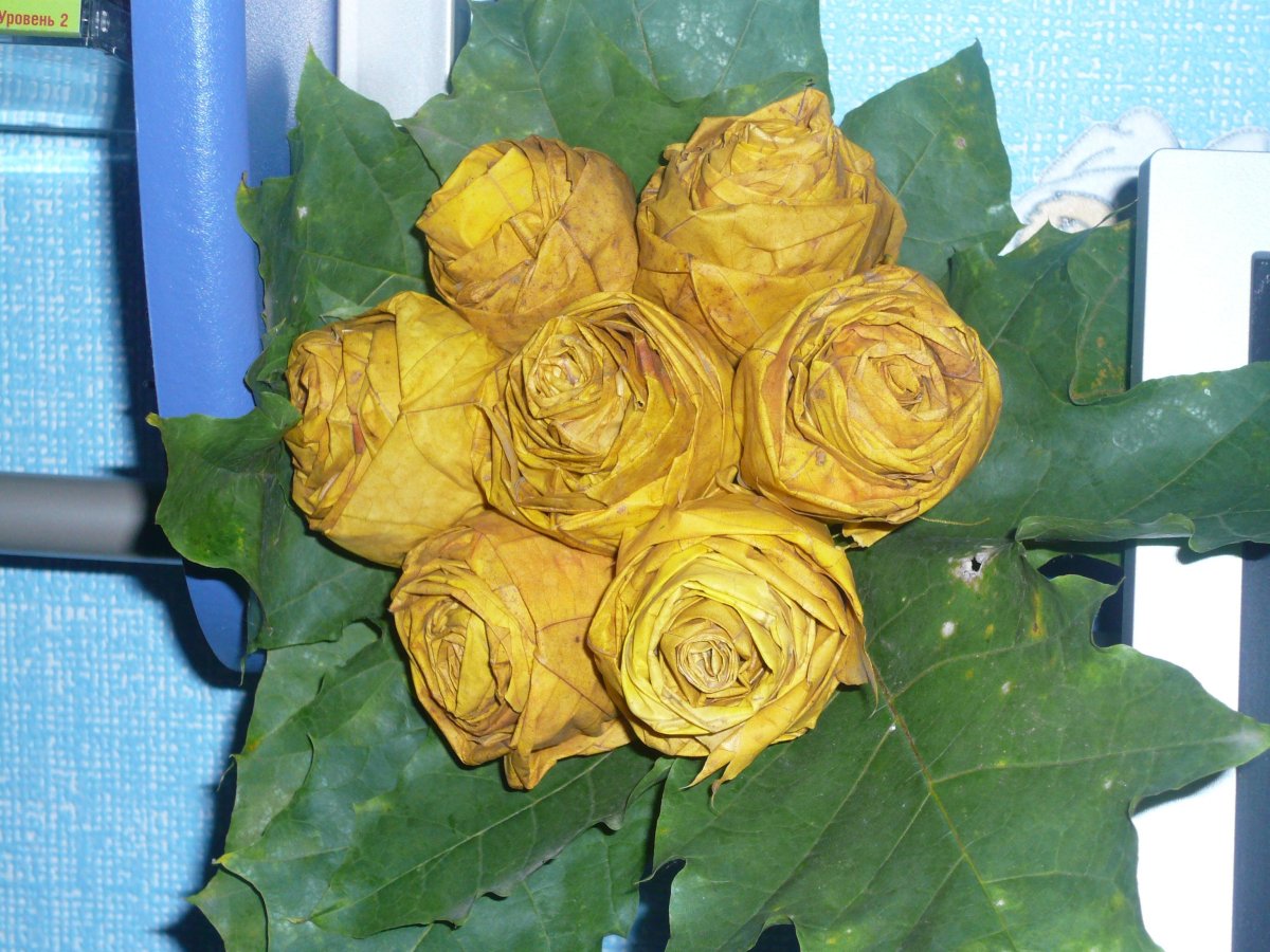Поделки из листьев розы